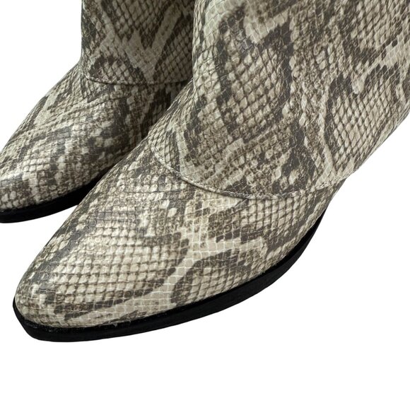 SIZE 7.5 ZODIAC Women's Black White Snake Print Western Ankle Cowgirl Boot - Picture 5 of 12